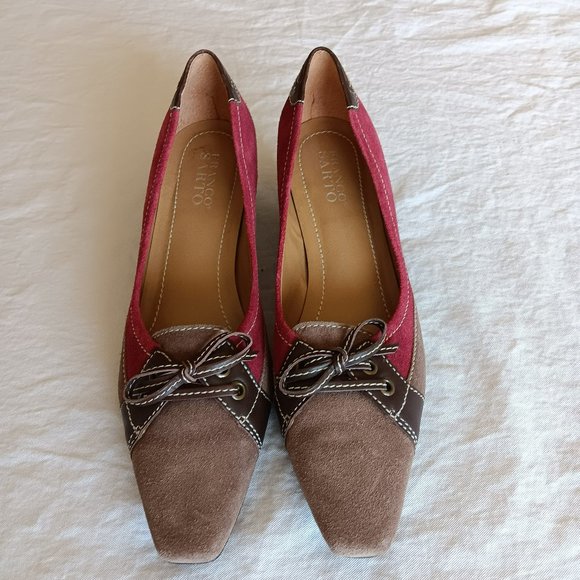 Frank Sartos Shoes - Frank Sartos red/brown/tan suede women's pumps size 10